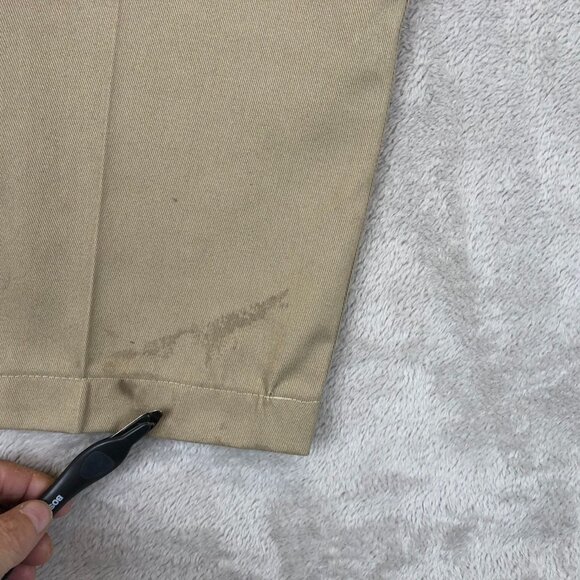 NWT A+ By Sai Mens Uniform Khaki Pants 38W Beige Relaxed Straight Flat Front - Picture 13 of 15